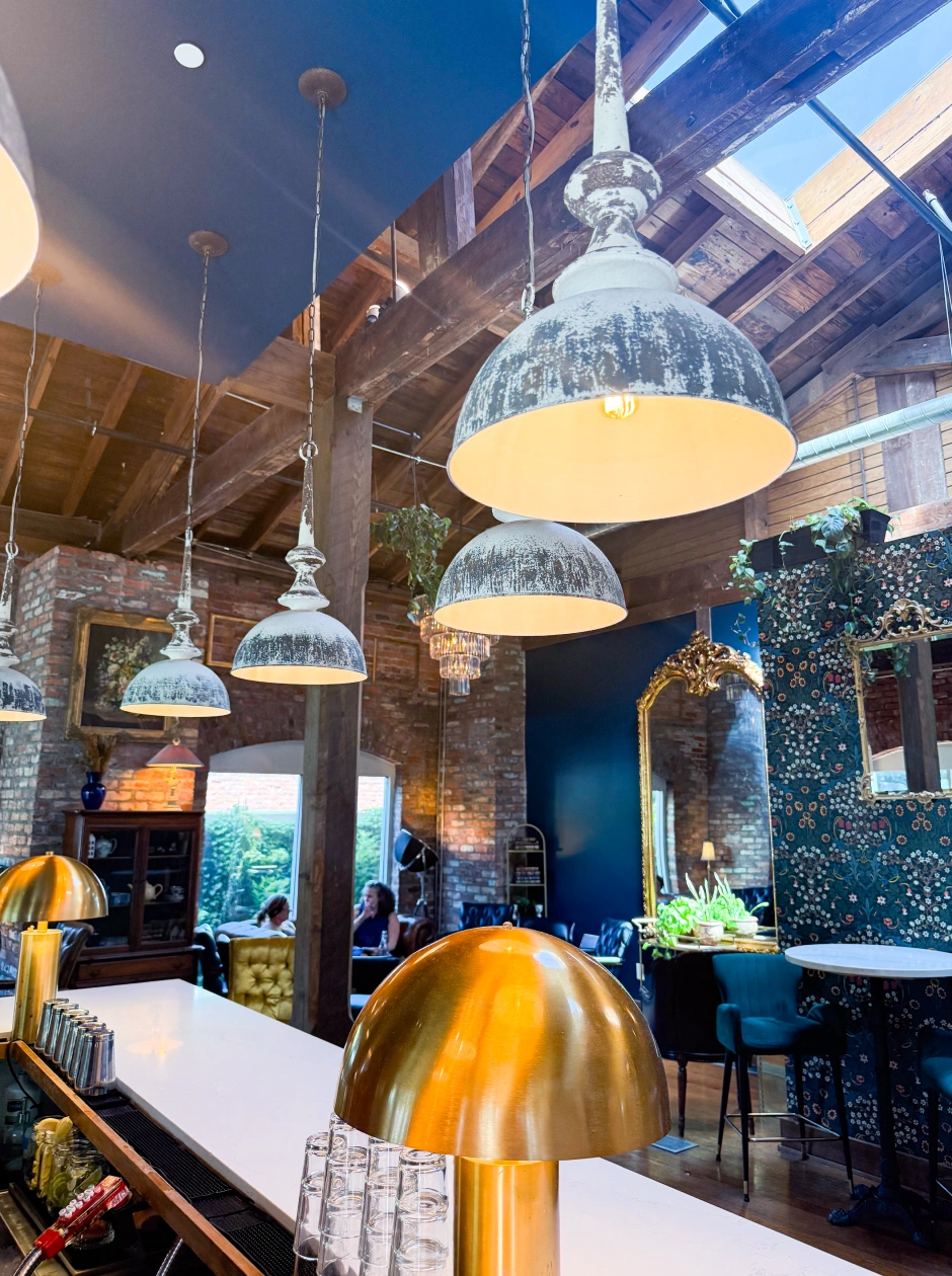 Stylish bar and seating area in Apex NC nightlife district