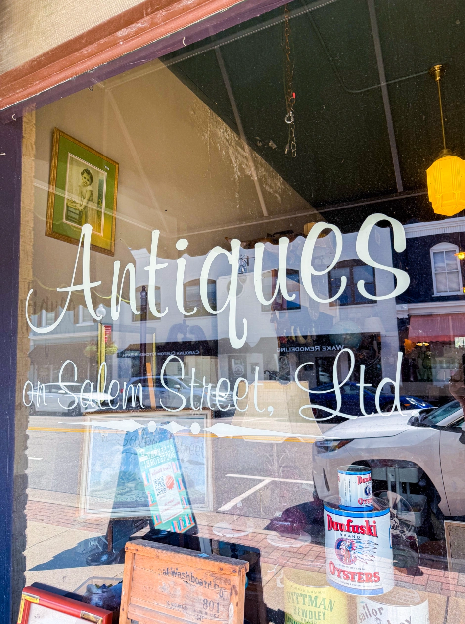 Local antique store along Salem Street in downtown Apex NC